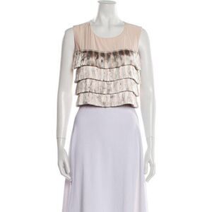 ALEXIS Silk Scoop Neck Crop Top